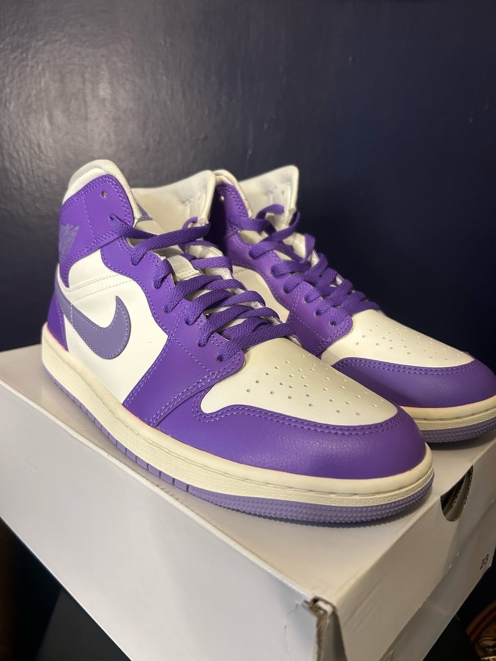 Nike Air Jordan 1 Mid Purple and White
